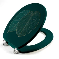 Abattant Wc|Douceur D'Intérieur Abattant WC 37.5 x 46 cm en MDF imprimé Jade