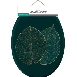 Abattant Wc|Douceur D'Intérieur Abattant WC 37.5 x 46 cm en MDF imprimé Jade