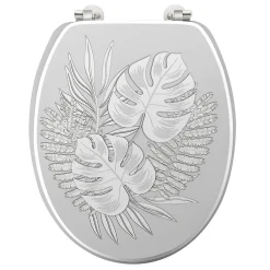 Douceur D'Intérieur Abattant wc aux impressions tropicales (37x47 cm - Gris)