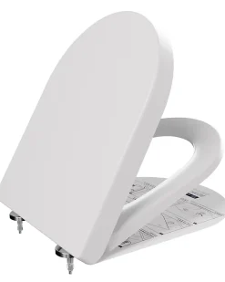 Abattant Wc|Anycée Max Abattant WC avec Système d'abaissement Automatique en Duroplast, ANYCEE MAX Couvercle de Toilette, en Forme de D