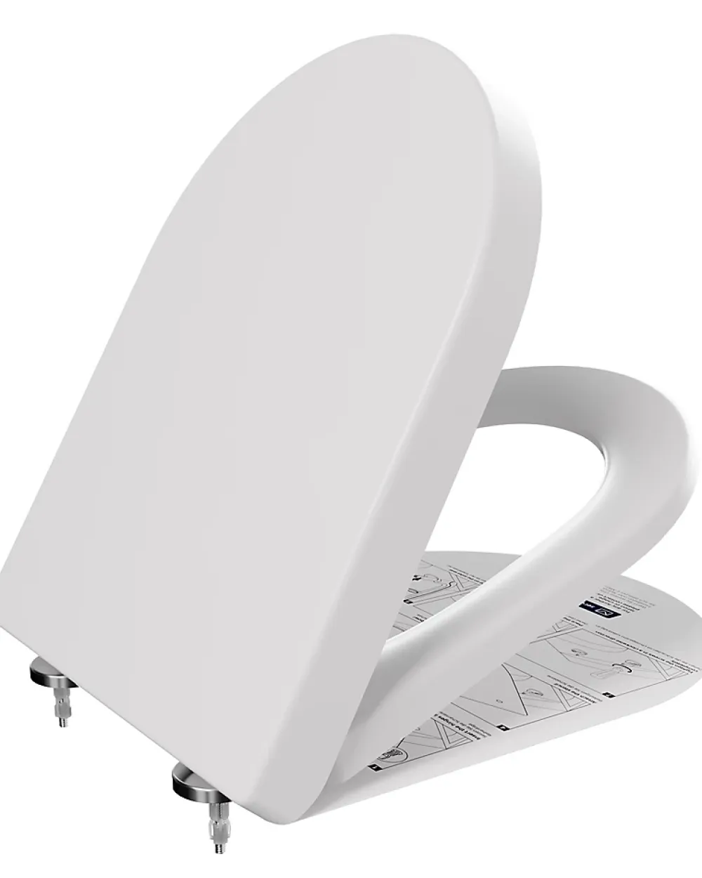 Abattant Wc|Anycée Max Abattant WC avec Système d'abaissement Automatique en Duroplast, ANYCEE MAX Couvercle de Toilette, en Forme de D