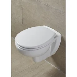Planète Bain Abattant WC blanc de forme ovale en Polypropylène avec fermeture ralentie, réglable et déclipsable - NF - Océan