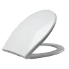 Planète Bain Abattant WC blanc de forme ovale en duroplast antibactérien avec fermeture ralentie, réglable et déclipsable - Melodi