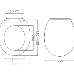 Planète Bain Abattant WC blanc de forme ovale en duroplast antibactérien avec fermeture ralentie, réglable et déclipsable - Melodi