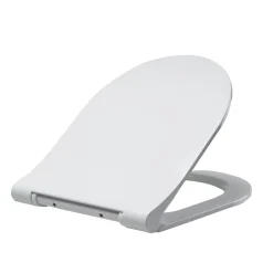 Abattant Wc|Planète Bain Abattant WC blanc de forme droite en duroplast antibactérien avec fermeture ralentie, réglable et déclipsable - Samara