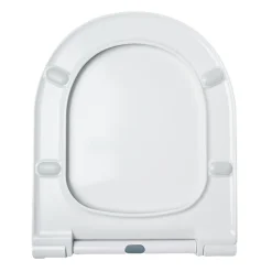 Abattant Wc|Planète Bain Abattant WC blanc de forme droite en duroplast antibactérien avec fermeture ralentie, réglable et déclipsable - Samara