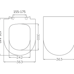 Abattant Wc|Planète Bain Abattant WC blanc de forme droite en duroplast antibactérien avec fermeture ralentie, réglable et déclipsable - Samara