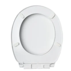 Planète Bain Abattant WC blanc de forme ovale en Polypropylène avec fixations réglables - NF - Océan