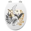 Douceur D'Intérieur Abattant wc charnieres metal 37.5 x 46 cm mdf imprime kelly Blanc