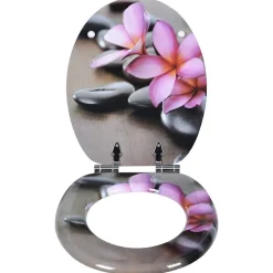 Abattant Wc|Helloshop26 Abattant WC charnière à fermeture lente bois