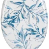 Abattant Wc| Abattant WC déclipsable imprimé fleurs bleues avec frein de chute Catala