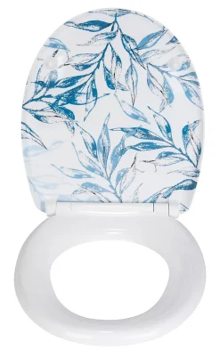 Abattant Wc| Abattant WC déclipsable imprimé fleurs bleues avec frein de chute Catala