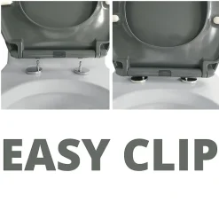 Spirella Abattant wc EASY CLIP Thermo Dur Gris Charnières Inox