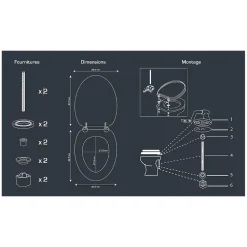 Abattant Wc|Guy Levasseur Abattant WC effet bois 45x36x4cm