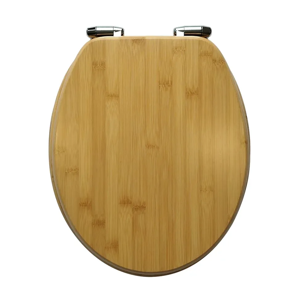 GoodHome Abattant WC en bambou avec frein de chute, Cervia