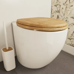 GoodHome Abattant WC en bambou avec frein de chute, Cervia