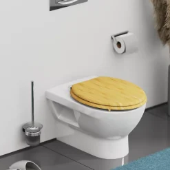 Abattant Wc|Schütte Abattant WC en Bambou massif BAMBOO avec frein de chute