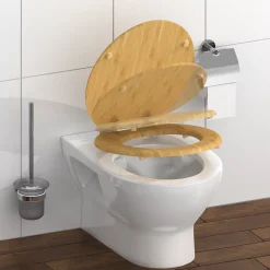 Abattant Wc|Schütte Abattant WC en Bambou massif BAMBOO avec frein de chute