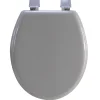 Abattant Wc|Autres Abattant wc en bois compresse HDF uni taupe Charnieres plastique Siege de toilette universel
