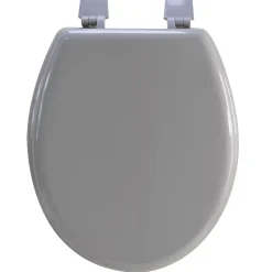 Abattant Wc|Autres Abattant wc en bois compresse HDF uni taupe Charnieres plastique Siege de toilette universel