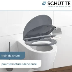 Abattant Wc|Schütte Abattant WC en duroplast ANTHRAZIT avec frein de chute Anthracite