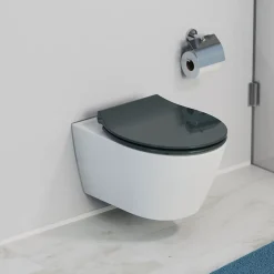 Abattant Wc|Schütte Abattant WC extra fin en duroplast SLIM avec frein de chute Anthracite