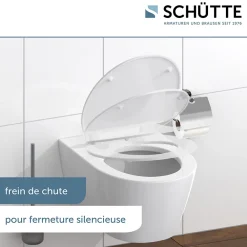 Schütte Abattant WC extra fin en duroplast SLIM avec frein de chute Blanc