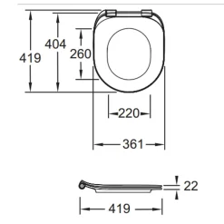 Jacob Delafon Abattant WC extra-plat Cléo 1889 à descente progressive et déclipsable blanc