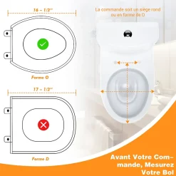 Abattant Wc|Todot Abattant WC Familial avec Siège Enfant Magnétique Retirable et Frein de Chute