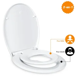 Abattant Wc|Todot Abattant WC Familial avec Siège Enfant Magnétique Retirable et Frein de Chute