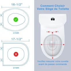 Todot Abattant WC Familial forme Ovale avec Siège Enfant Bleu Magnétique Retirable et Frein de Chute