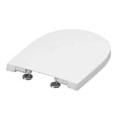 Instmaier Abattant WC forme en D en duroplast blanc avec frein de chute ALMA