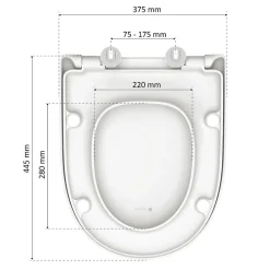 Instmaier Abattant WC forme en D en duroplast blanc avec frein de chute ALMA
