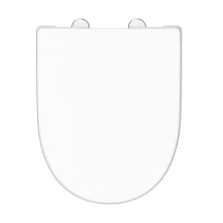 Instmaier Abattant WC forme en D en duroplast blanc avec frein de chute ALMA