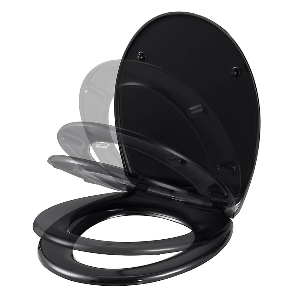 GoodHome Abattant WC Diani coloris noir en duraplast avec frein de chute