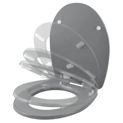 Abattant Wc|GoodHome Abattant WC Morava coloris gris en MDF avec frein de chute
