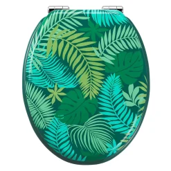 GoodHome Abattant WC Pilica coloris vert en bois avec frein de chute