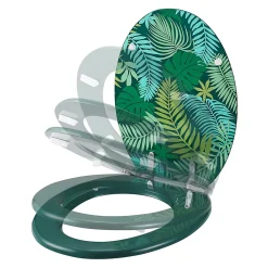 GoodHome Abattant WC Pilica coloris vert en bois avec frein de chute