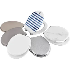 Abattant Wc|GoodHome Abattant WC Pilica coloris blanc en bois avec frein de chute