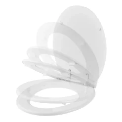 Abattant Wc|GoodHome Abattant WC Pilica coloris blanc en bois avec frein de chute