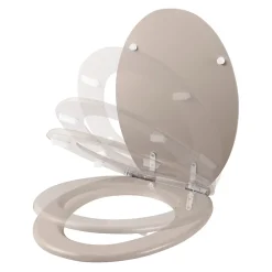 Abattant Wc|GoodHome Abattant WC Pilica coloris taupe en bois avec frein de chute