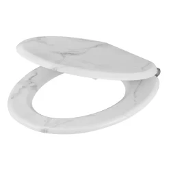 GoodHome Abattant WC Pilica coloris blanc et noir en bois avec frein de chute