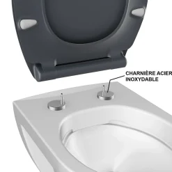 Abattant Wc|Bemis Abattant WC gris anthracite brillant