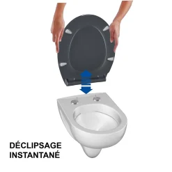 Abattant Wc|Bemis Abattant WC gris anthracite brillant