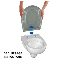 Abattant Wc|Bemis Abattant WC gris clair brillant Classic