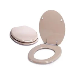 MSV Abattant Wc MDF Beige - - Universel - Acier Inoxydable - Accessoires de salle de bain