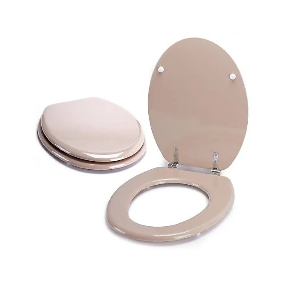 MSV Abattant Wc MDF Beige - - Universel - Acier Inoxydable - Accessoires de salle de bain