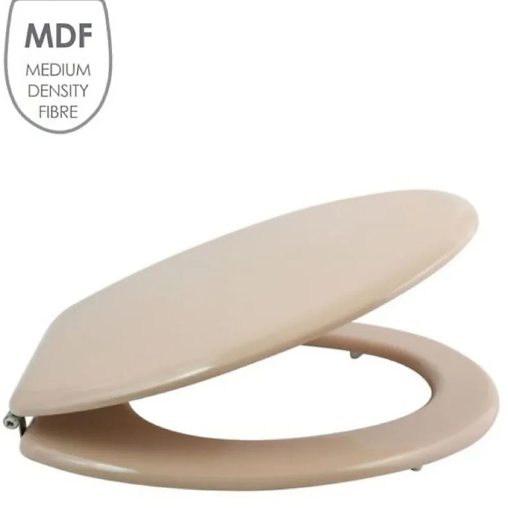 MSV Abattant Wc MDF Beige - - Universel - Acier Inoxydable - Accessoires de salle de bain