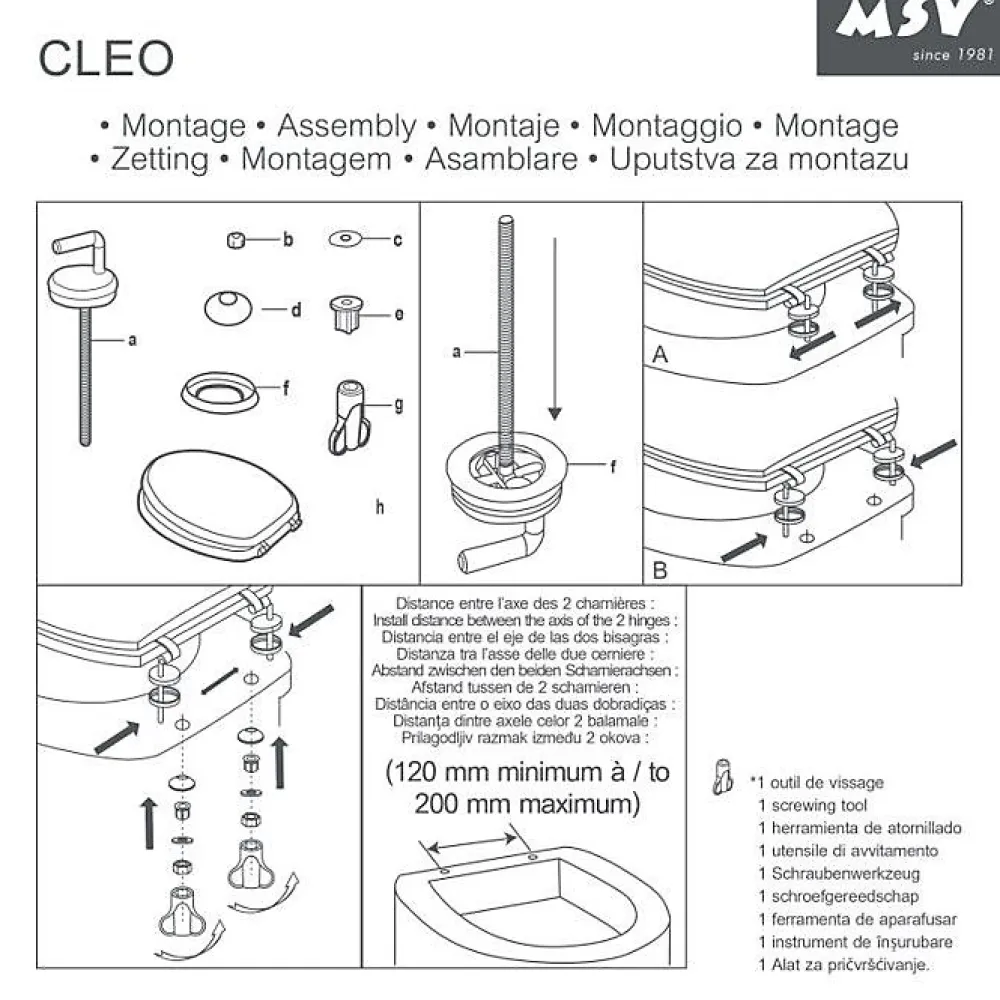 MSV Abattant Wc MDF Beige - - Universel - Acier Inoxydable - Accessoires de salle de bain