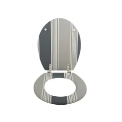 MSV Abattant wc MDF Cardiff Gris Charnières Inox